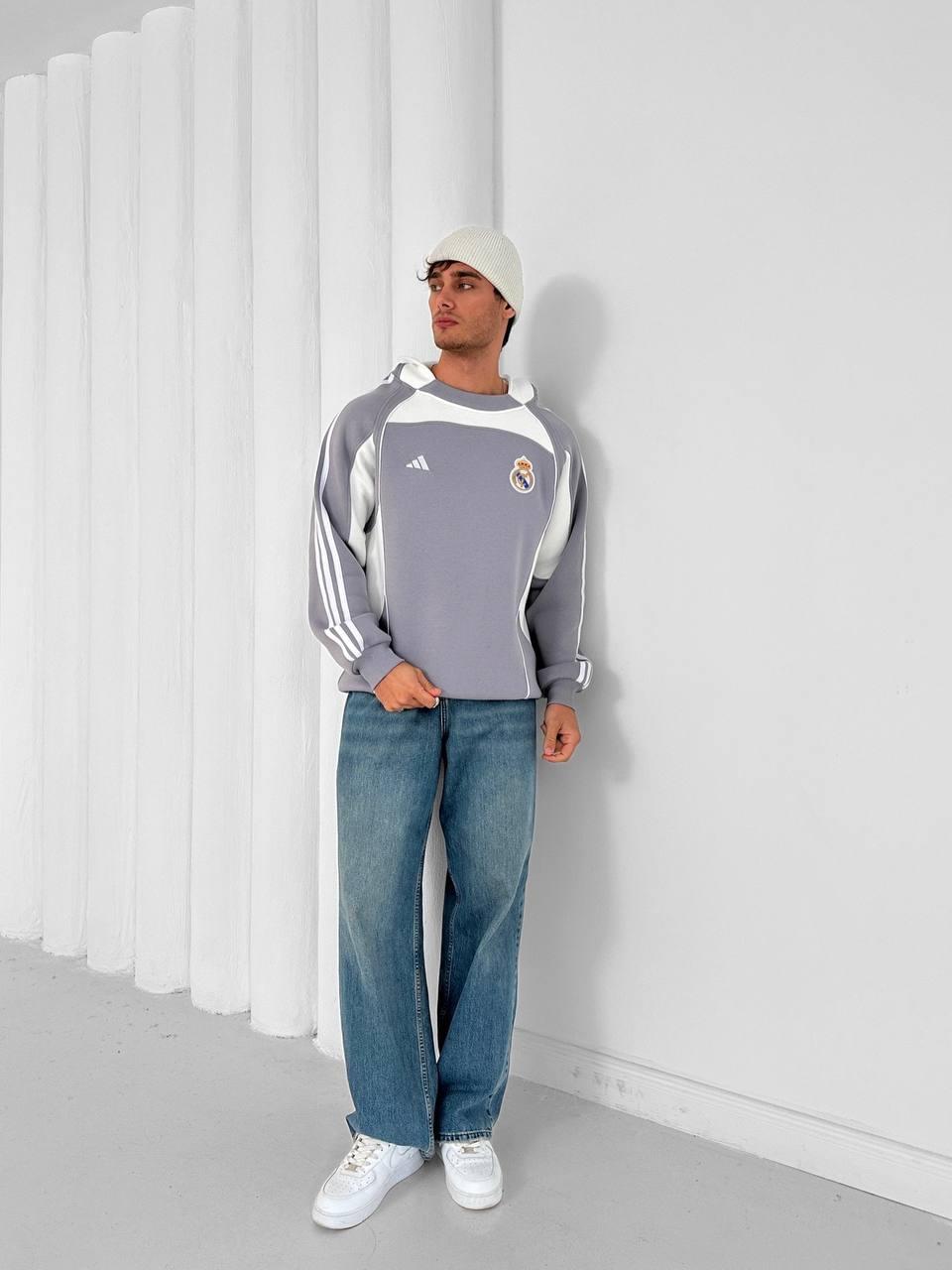 Real Madrid Retro Panelled Hoodie.