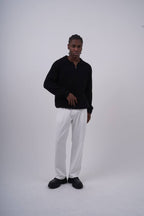 Ribbed Knit Half-Zip Sweater