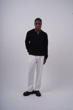 Ribbed Knit Half-Zip Sweater