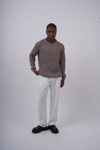Ribbed Knit Half-Zip Sweater