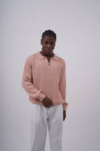 Ribbed Knit Half-Zip Sweater