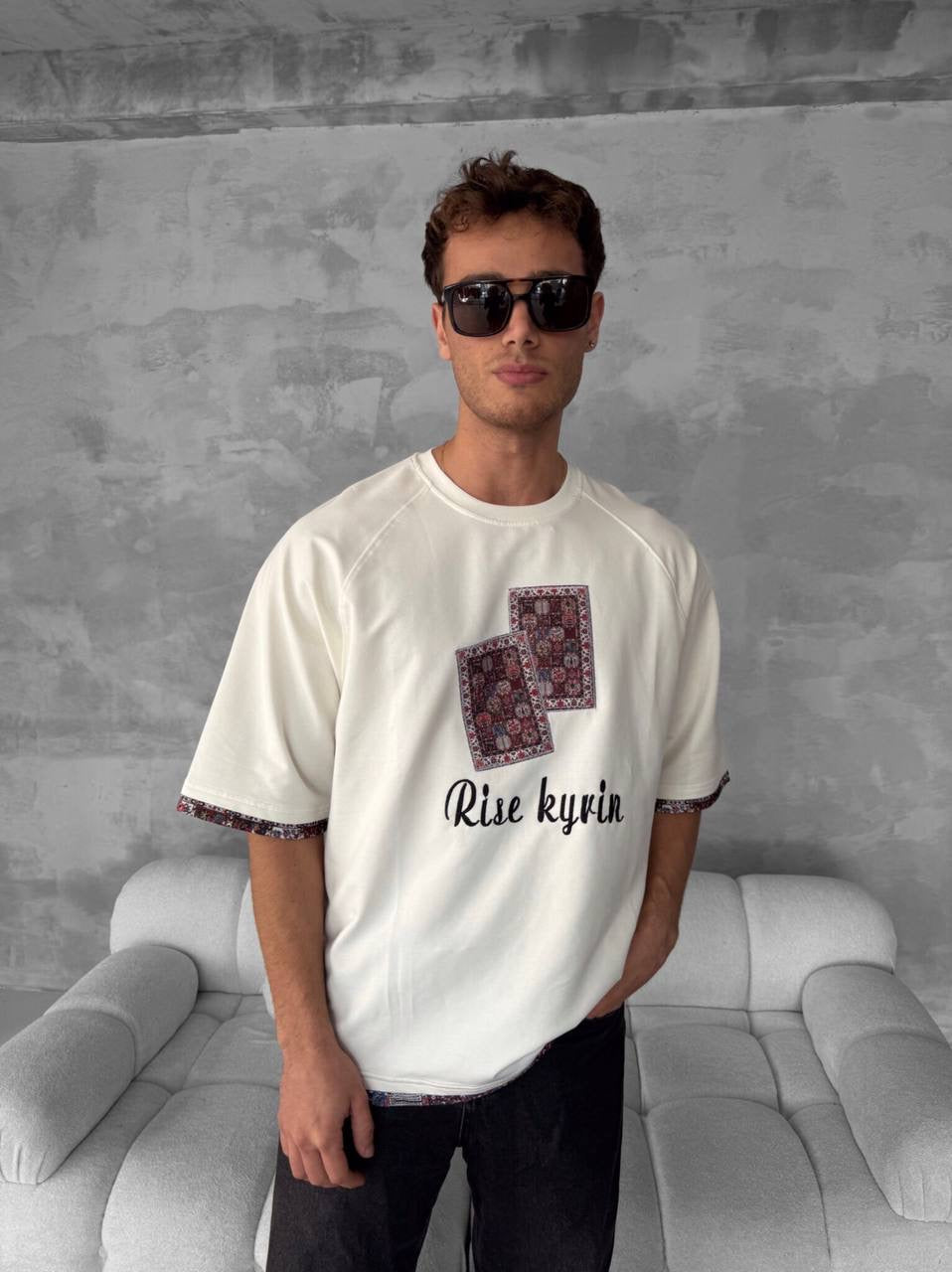 Rise kyrin Graphic Tee - Ethnic Carpet Print Shirt