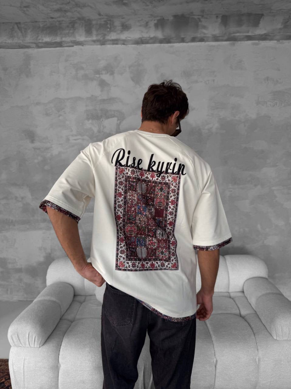 Rise kyrin Graphic Tee - Ethnic Carpet Print Shirt