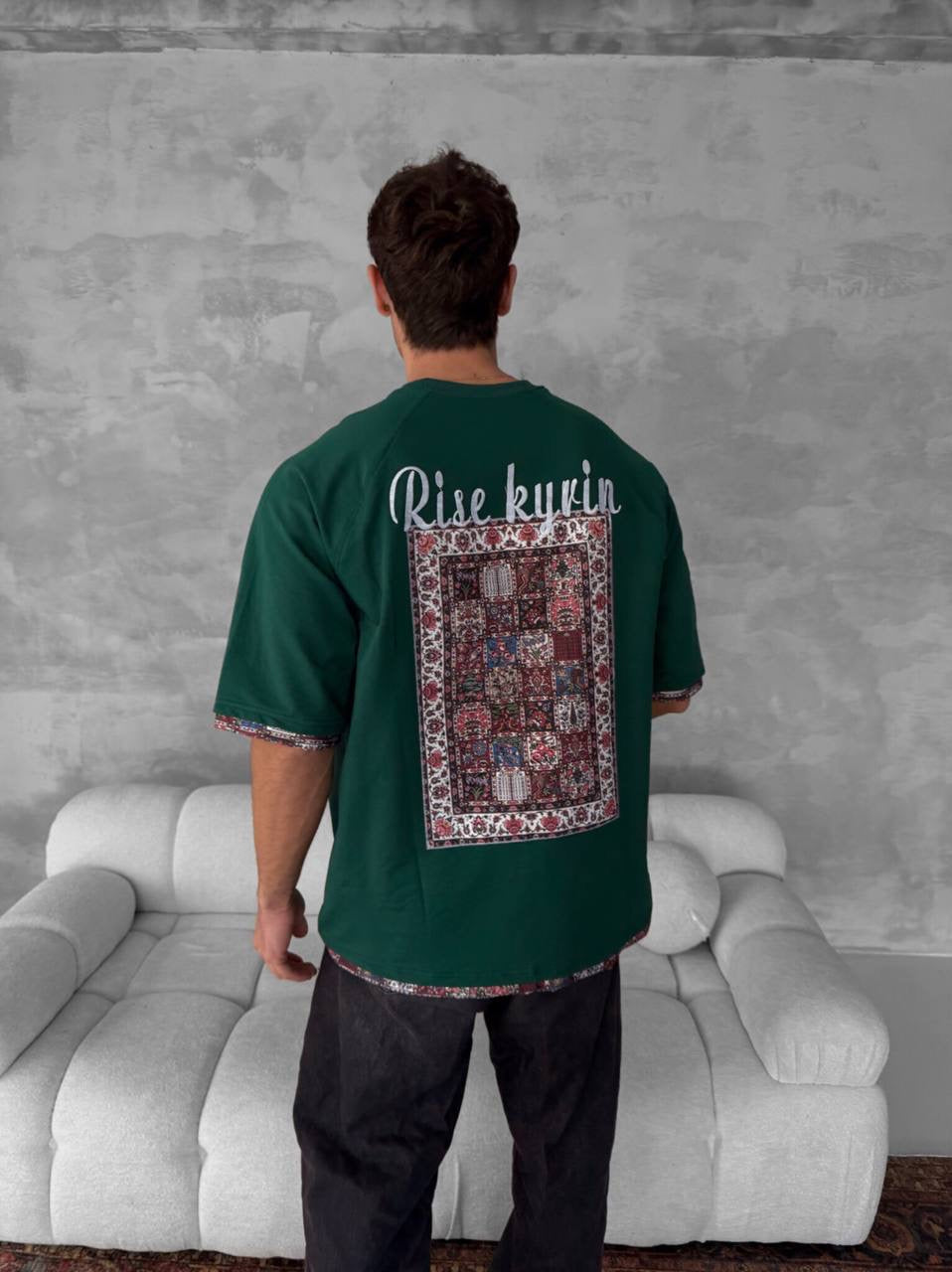 Rise kyrin Graphic Tee - Ethnic Carpet Print Shirt