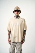 Men's Oversize 'STARZ / 22' Graphic T-Shirt - Streetwear Star Print Tee