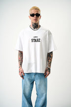 Men's Oversize 'STARZ / 22' Graphic T-Shirt - Streetwear Star Print Tee