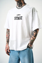 Men's Oversize 'STARZ / 22' Graphic T-Shirt - Streetwear Star Print Tee