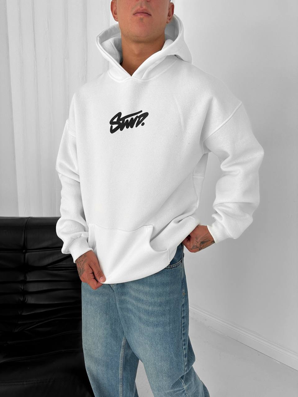 "STWD" Graffiti Logo Hoodie – Oversized Streetwear Pullover