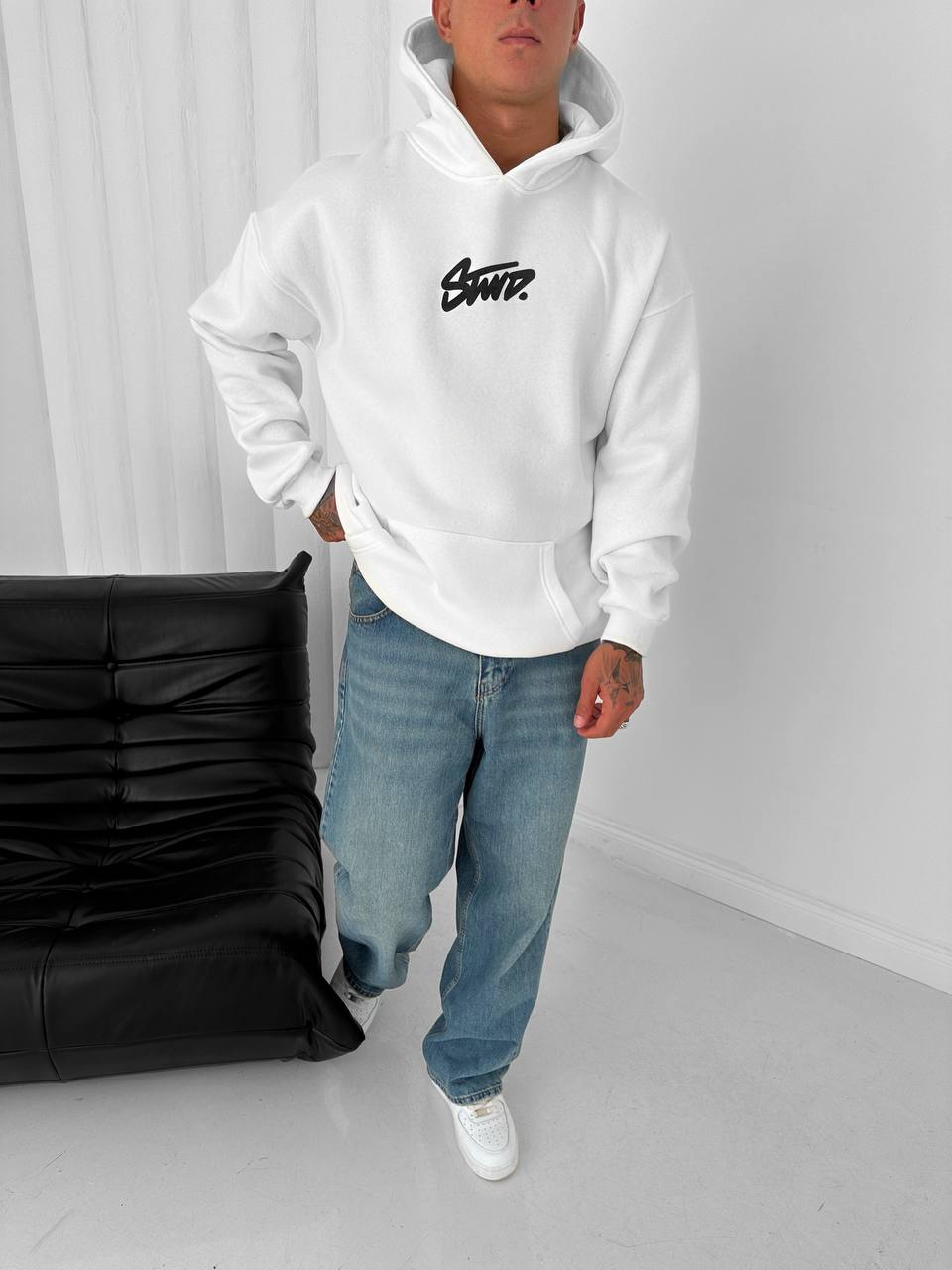 "STWD" Graffiti Logo Hoodie – Oversized Streetwear Pullover