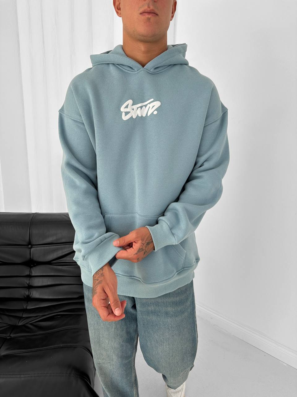"STWD" Graffiti Logo Hoodie – Oversized Streetwear Pullover