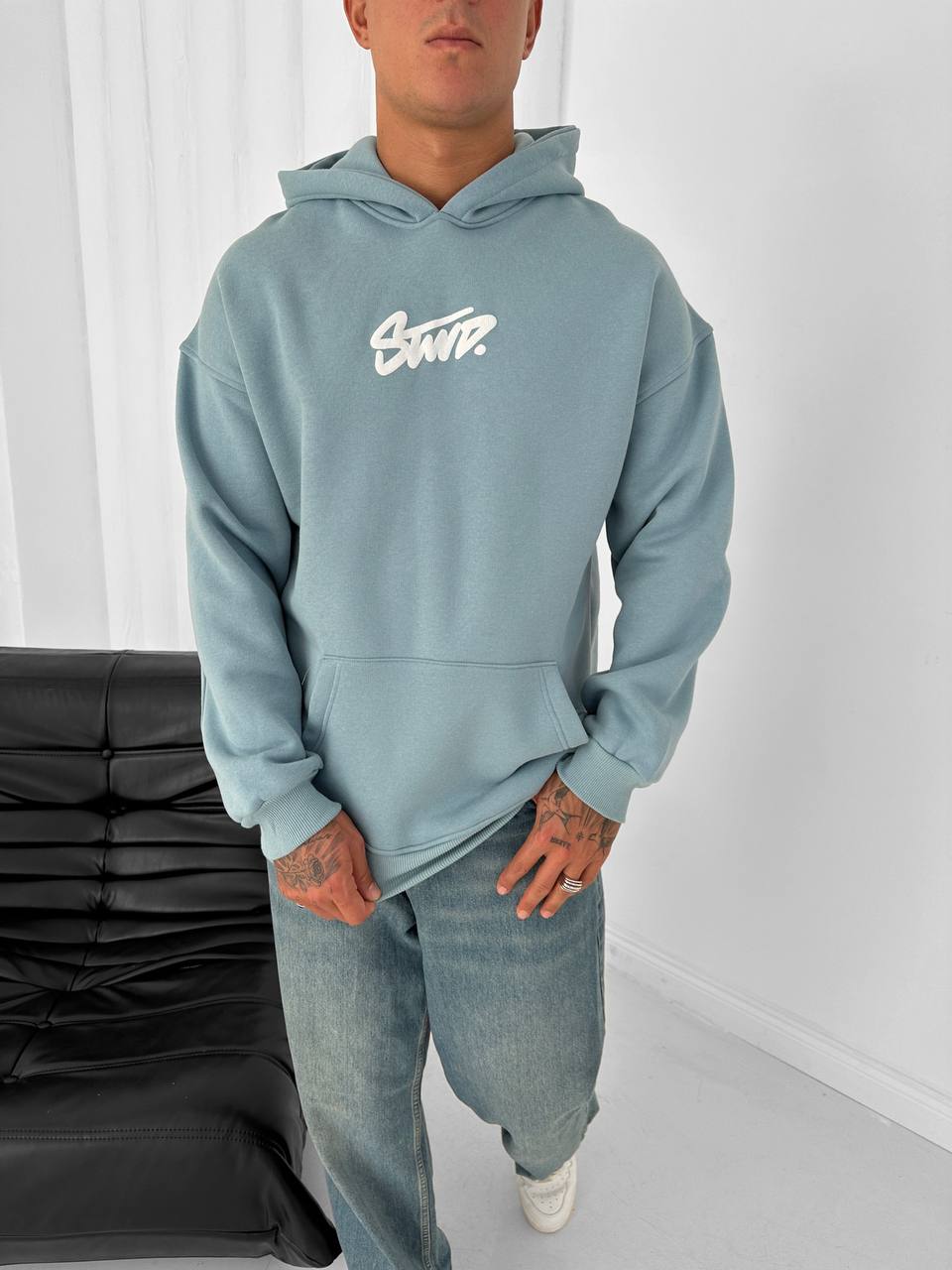 "STWD" Graffiti Logo Hoodie – Oversized Streetwear Pullover