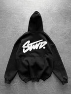 "STWD" Graffiti Logo Hoodie – Oversized Streetwear Pullover