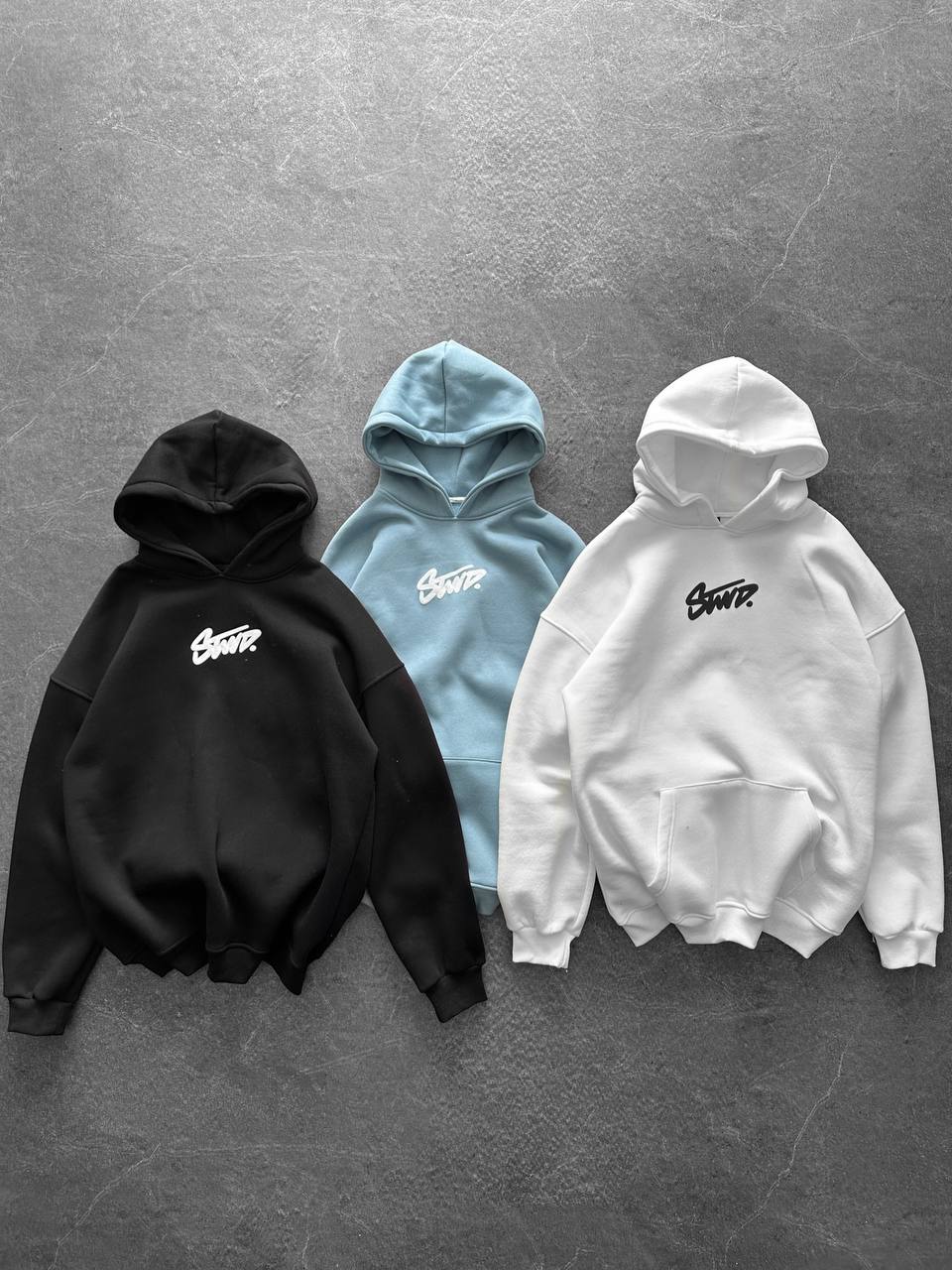 "STWD" Graffiti Logo Hoodie – Oversized Streetwear Pullover