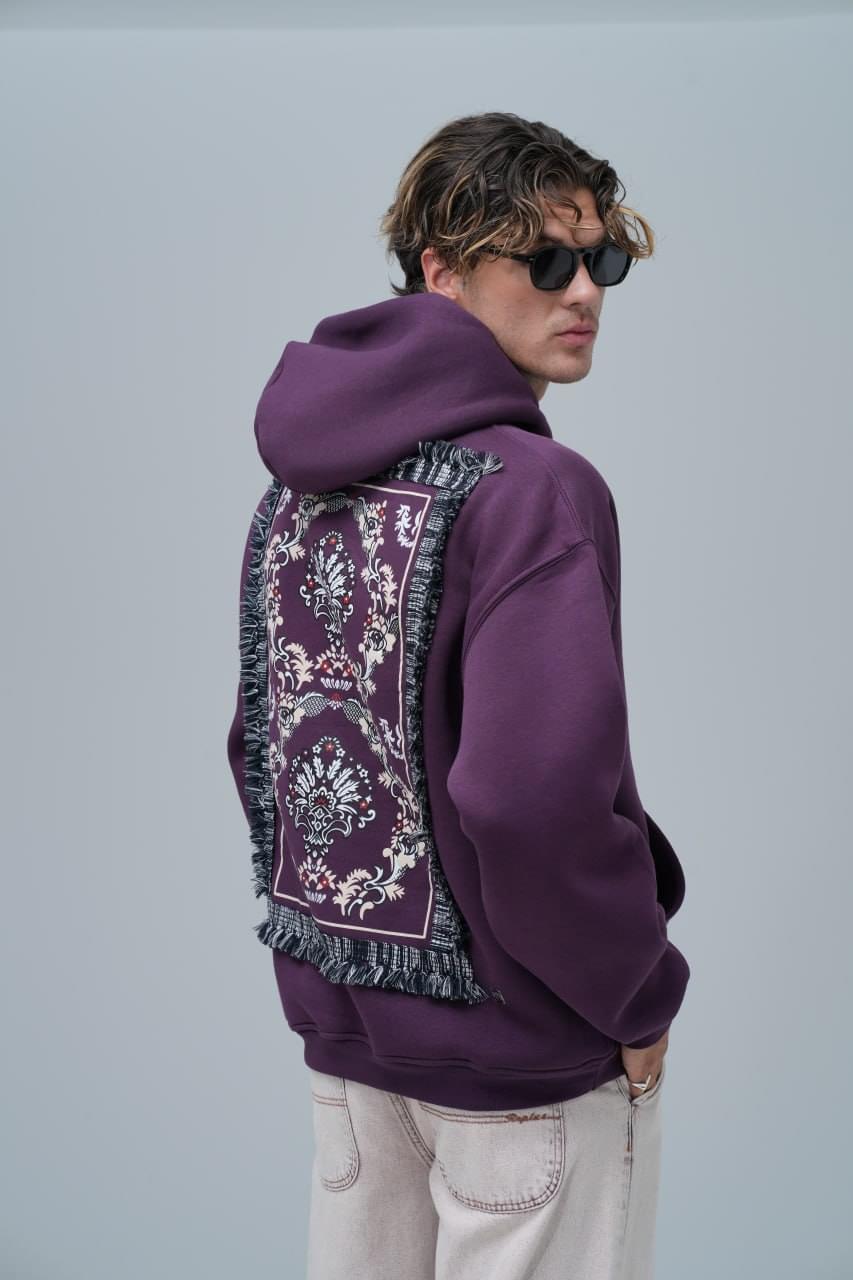 "Saw" Tapestry Appliqué Hoodie.