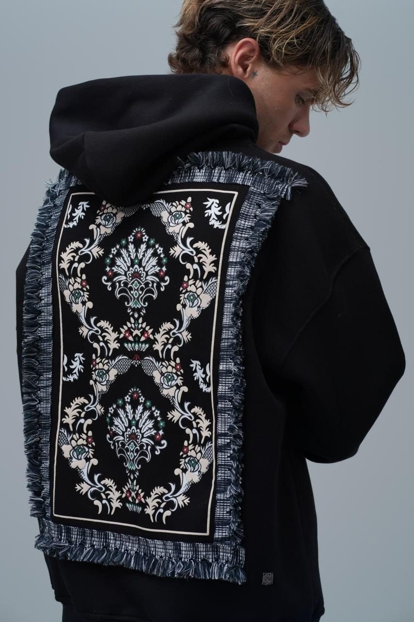 "Saw" Tapestry Appliqué Hoodie.