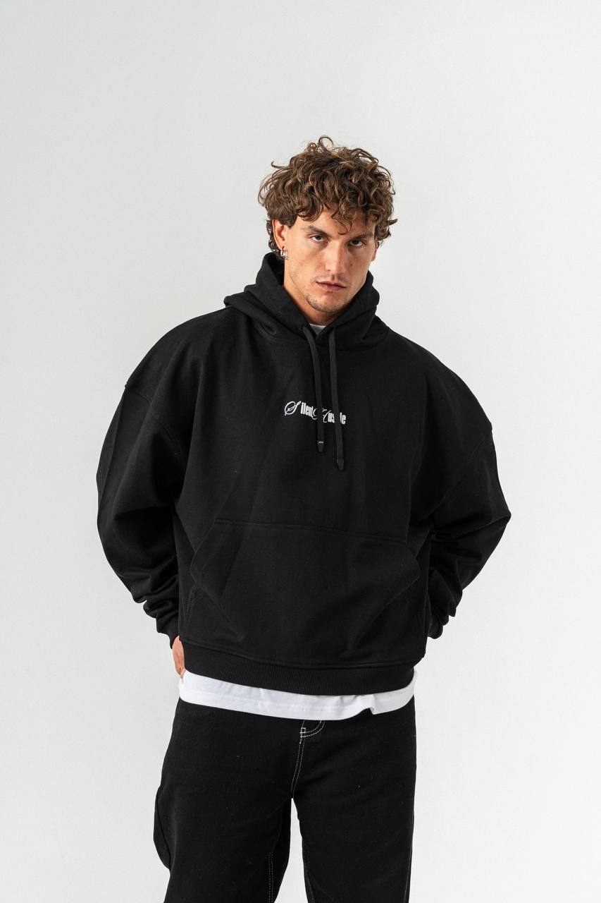 Silent Hustle Oversized Motivational Quote Hoodie
