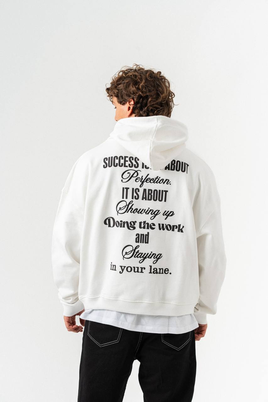 Silent Hustle Oversized Motivational Quote Hoodie
