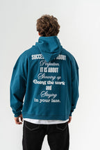 Silent Hustle Oversized Motivational Quote Hoodie