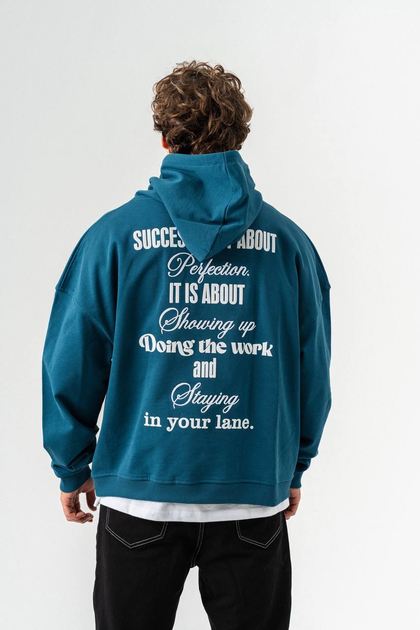 Silent Hustle Oversized Motivational Quote Hoodie
