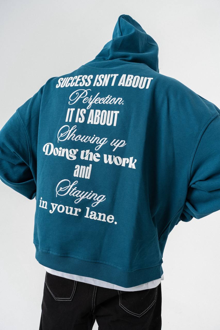 Silent Hustle Oversized Motivational Quote Hoodie
