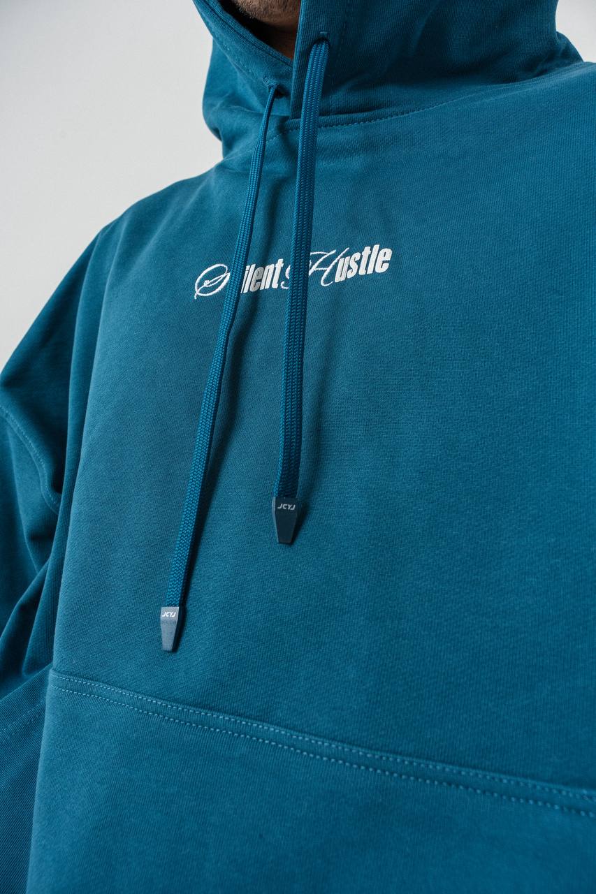 Silent Hustle Oversized Motivational Quote Hoodie