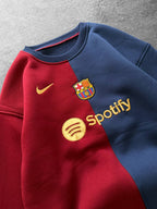 Oversized FC Barcelona Spotify sponsor crewneck with color-block design – Withinblack blokecore