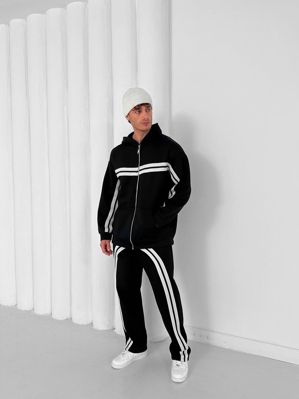 Structured Stripe Tracksuit Set