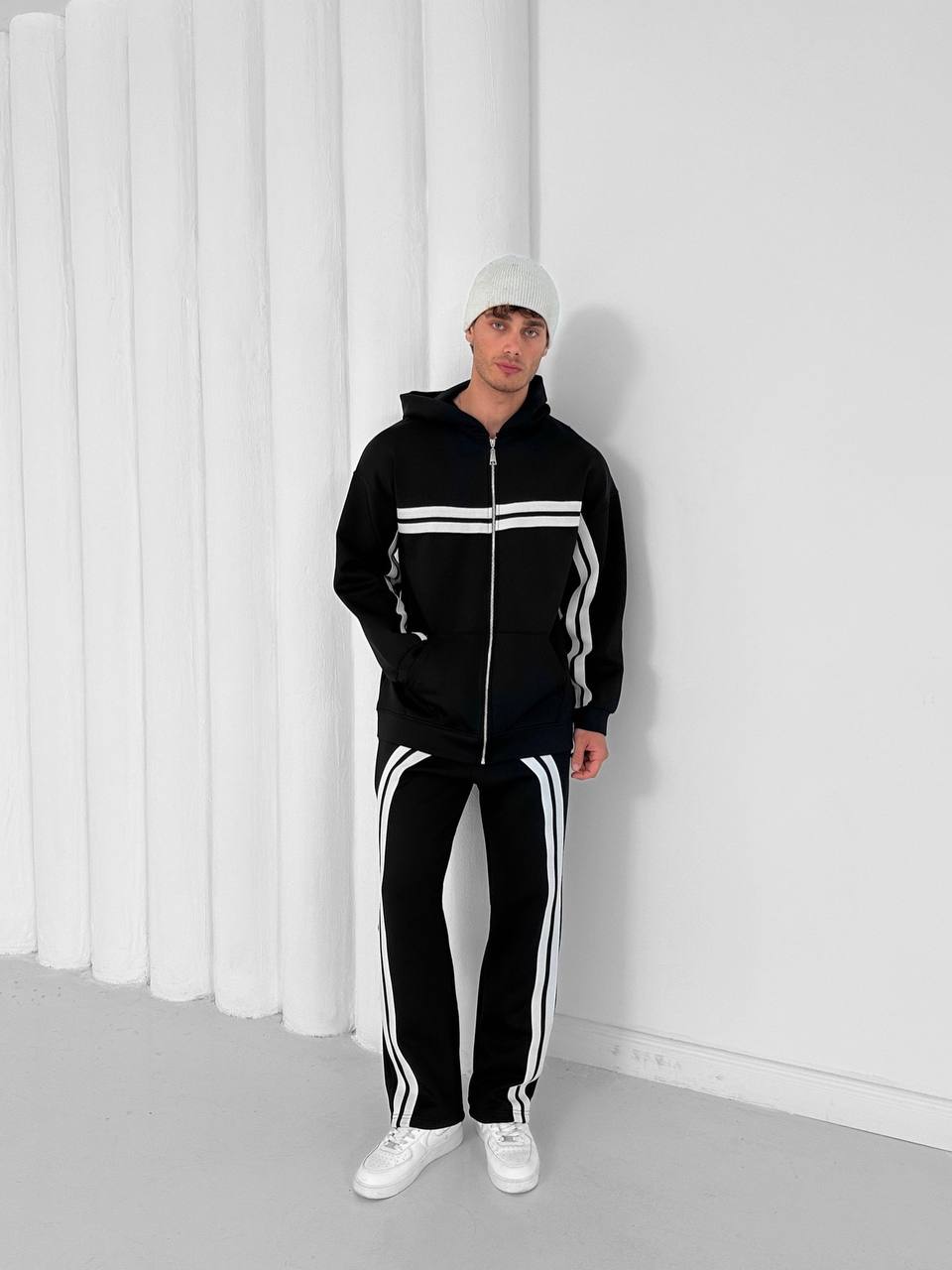 Structured Stripe Tracksuit Set