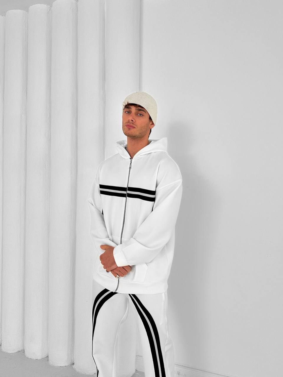 Structured Stripe Tracksuit Set