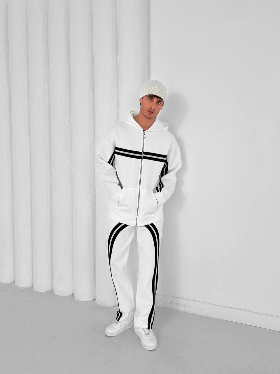 Structured Stripe Tracksuit Set
