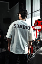 Studio Graphic Cotton Tee - Minimalist Text Print T-Shirt