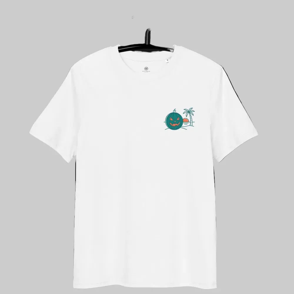 Summerween Tropical Green Jack-o-Lantern Organic Cotton Unisex T-Shirt.