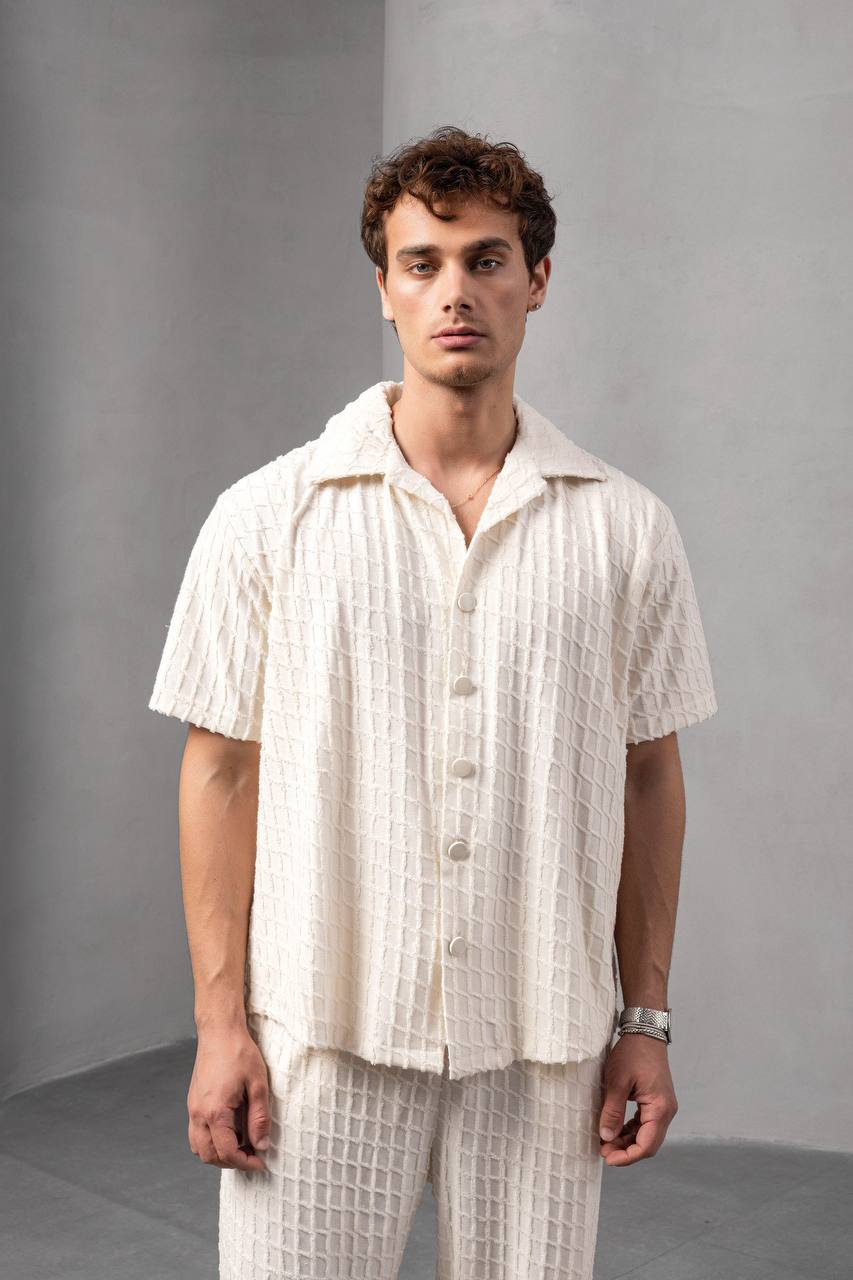 Textured Square Pattern Co-ord Set