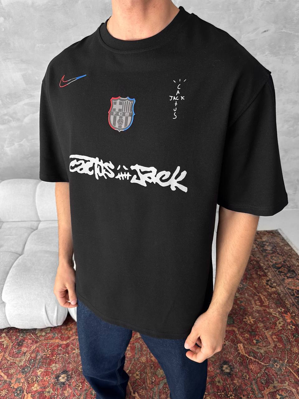 WithinBlack: Travis Scott Cactus Jack FC Barcelona Tee - Mens