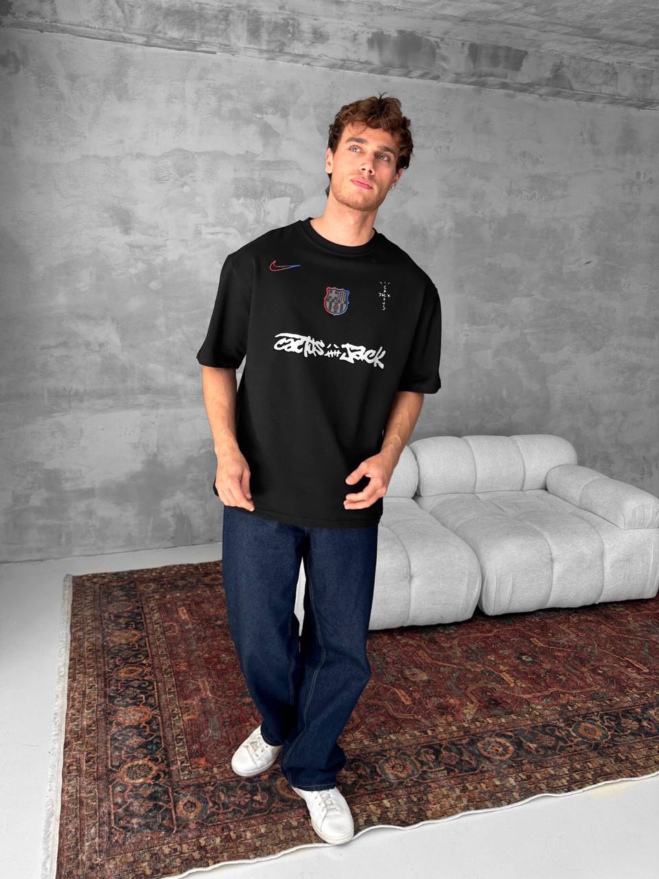 WithinBlack: Travis Scott Cactus Jack FC Barcelona Tee - Mens