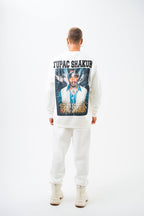 Tupac Shakur Oversized Sweatshirt: The Life & Death Graphic