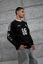 Unisex "98" Distressed Graphic Sweatshirt – Varsity Streetwear Pullover