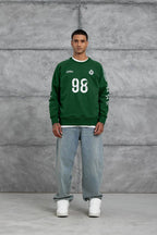 Unisex "98" Distressed Graphic Sweatshirt – Varsity Streetwear Pullover