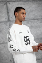 Unisex "98" Distressed Graphic Sweatshirt – Varsity Streetwear Pullover