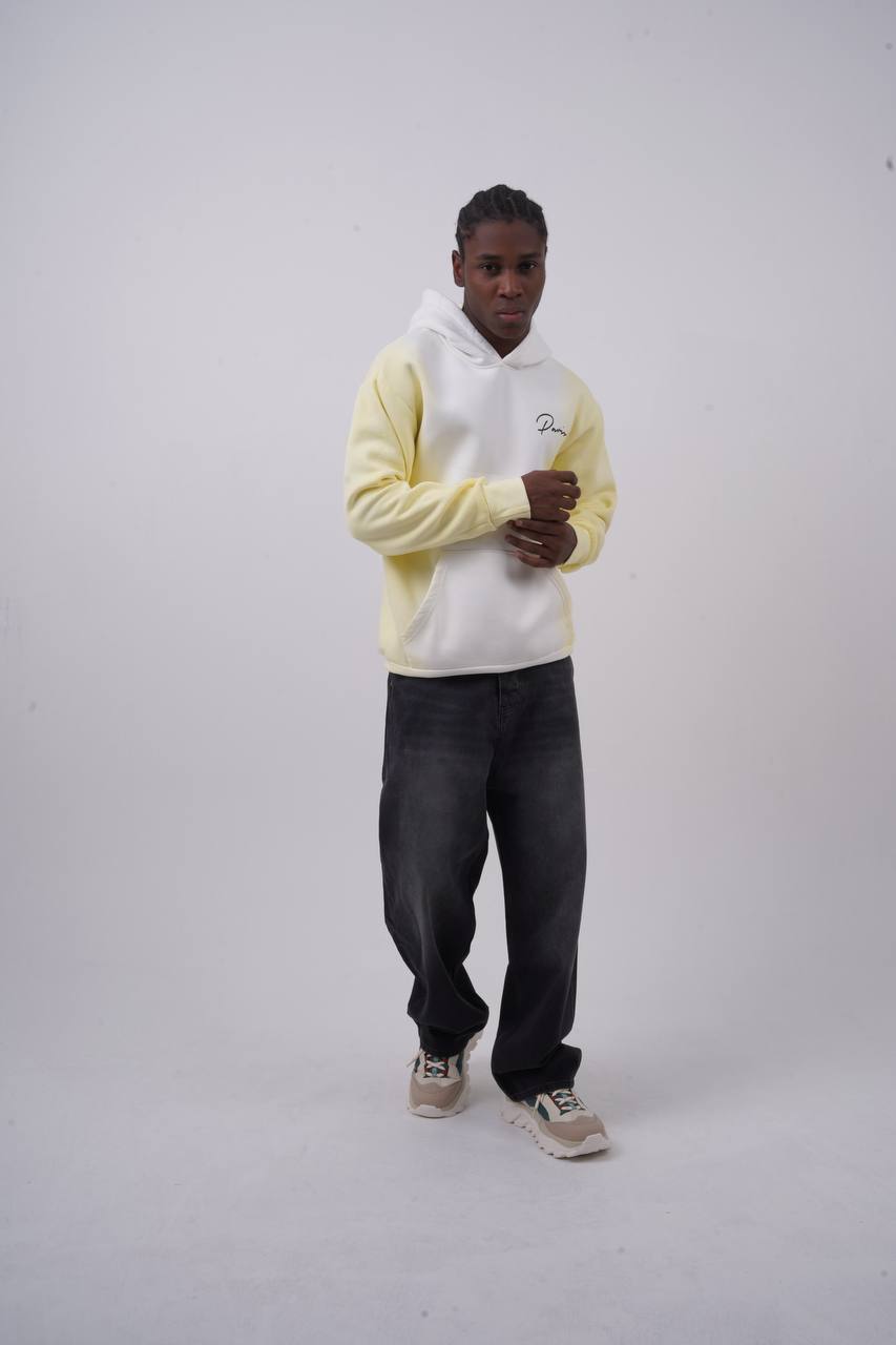 Unisex "Davis" Script Color Block Hoodie – Minimal Oversized Streetwear