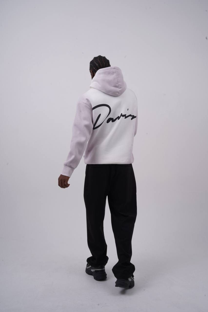 Unisex "Davis" Script Color Block Hoodie – Minimal Oversized Streetwear