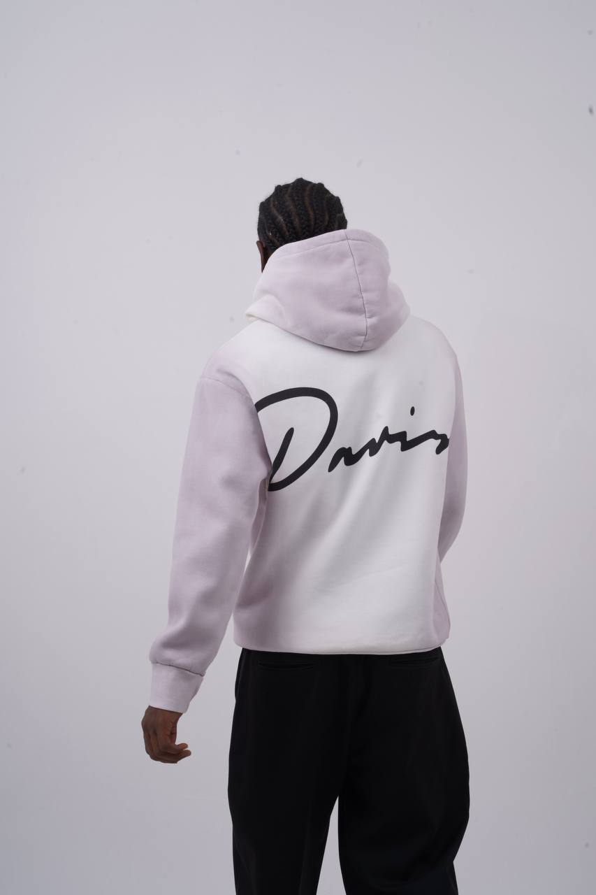 Unisex "Davis" Script Color Block Hoodie – Minimal Oversized Streetwear