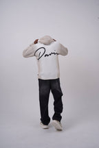 Unisex "Davis" Script Color Block Hoodie – Minimal Oversized Streetwear