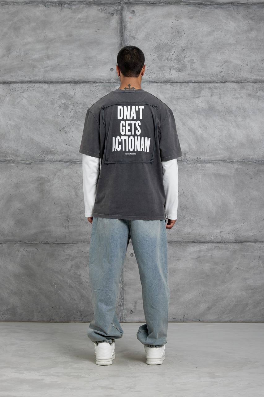 Unisex Layered Graphic T-Shirt – Distressed Boxy Long Sleeve