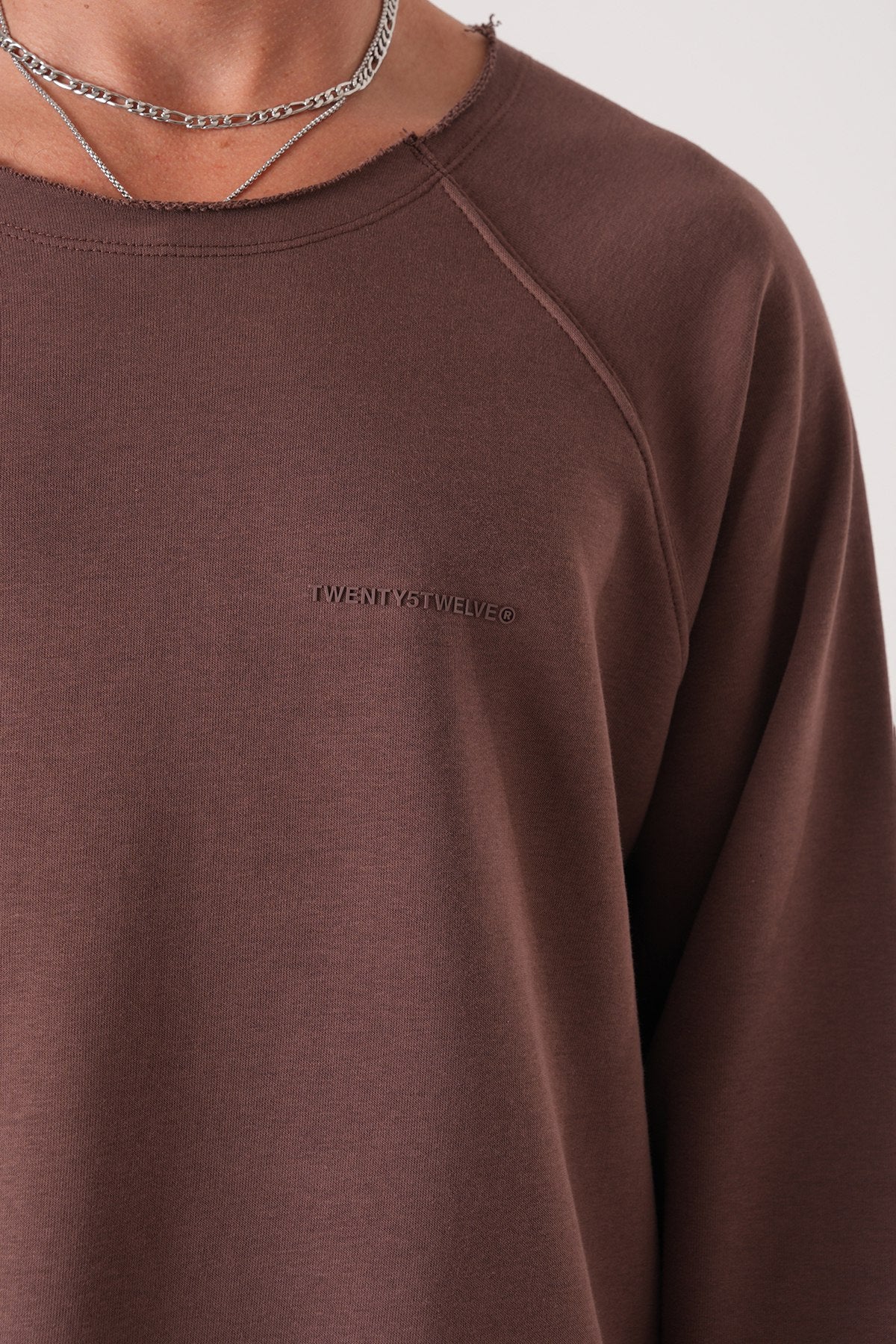 Unisex Oversized Raglan Sweatshirt - Raw Hem Detail