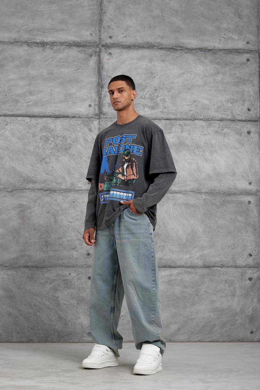 Unisex "Post Malone" Graphic T-Shirt – Layered Oversized Pullover