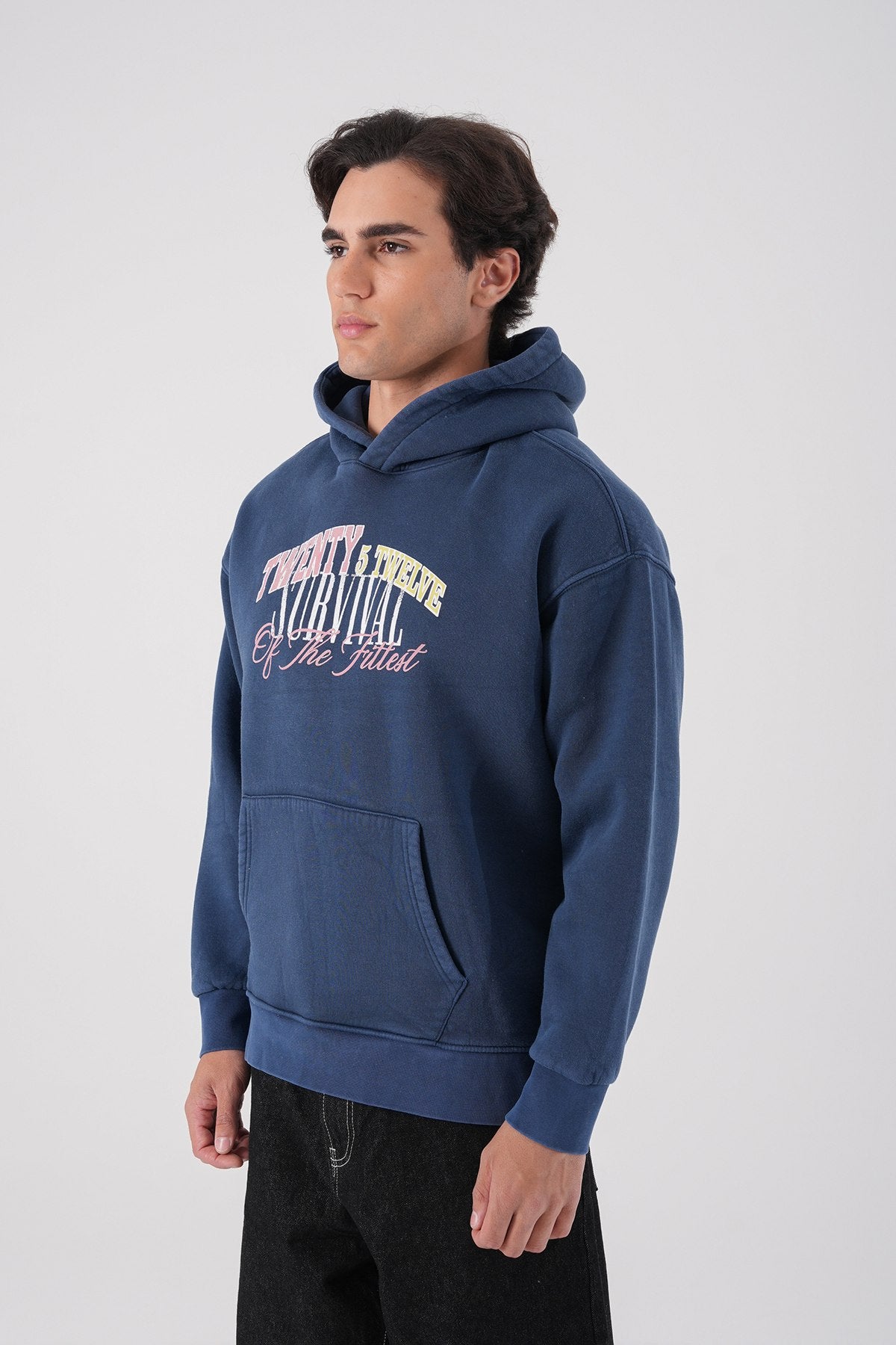 Unisex Washed Graphic Hoodie – "Survival of the Fittest" Print