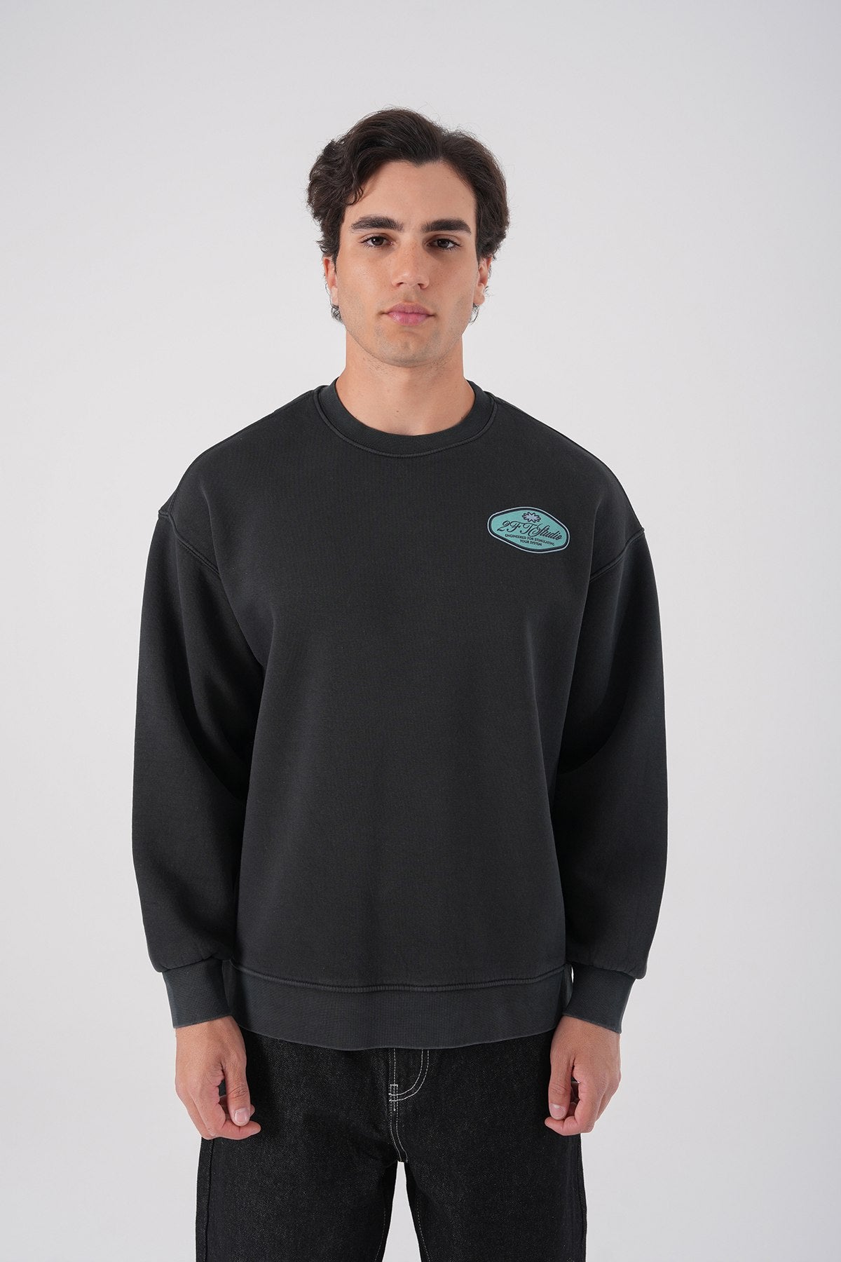 Unisex Washed Graphic Sweatshirt – "Reasonable" Back Print