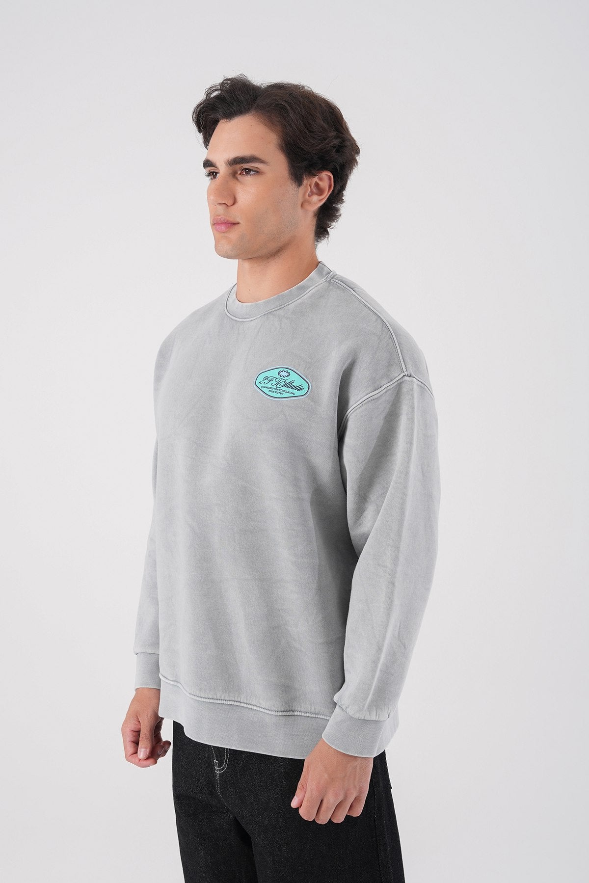 Unisex Washed Graphic Sweatshirt – "Reasonable" Back Print