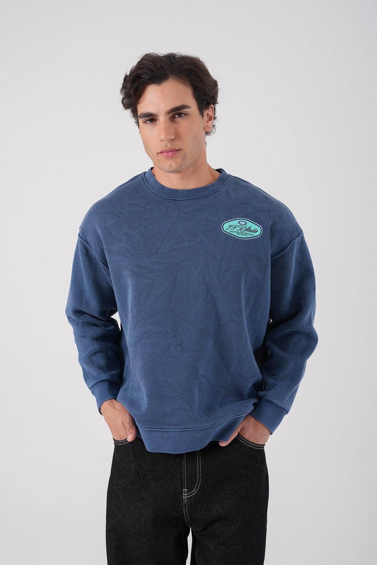 Unisex Washed Graphic Sweatshirt – "Reasonable" Back Print